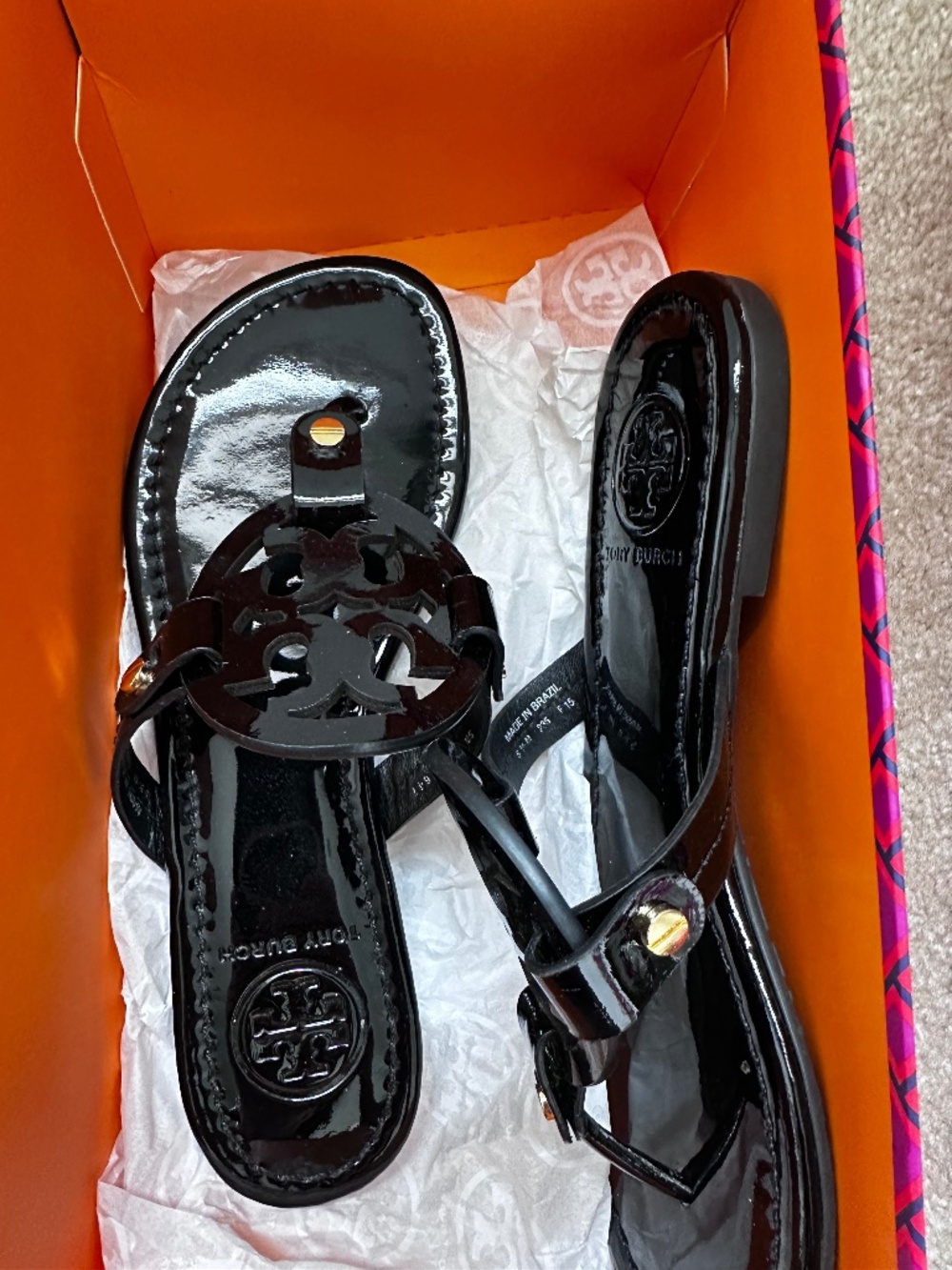 Tory Burch -Black Patent Miller Sandal